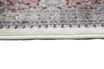 Preview: Wollteppich Luxus Teppich Orientteppich mit seidigem Glanz in creme rot blau