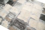 Preview: Designer Teppich Moderner Teppich Wohnzimmer Teppich Kurzflor Teppich Barock Design Meliert Karo Design in Braun Grau Creme