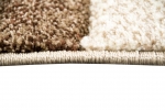 Preview: Designer Teppich Moderner Teppich Wohnzimmer Teppich Kurzflor Teppich mit Konturenschnitt Karo Muster Braun Grau Cream Taupe