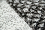 Preview: Designer Teppich Moderner Teppich Wohnzimmer Teppich Kurzflor Teppich mit Konturenschnitt Karo Muster Grau Weiß Schwarz