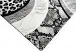Preview: Teppich modern Wohnzimmerteppich mit Leoparden Muster in grau schwarz creme