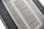 Preview: Designer Teppich Moderner Teppich Wohnzimmer Teppich mit Ornament Bordüre   Grau Cream Schwarz