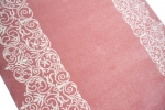 Preview: Designer Teppich Moderner Teppich Wohnzimmer Teppich Kurzflor Teppich mit Bordüre Pastellfarben Rosa Creme