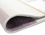 Preview: Designer und  Moderner Teppich Pastell Farben in Karo Muster Lila Creme Beige