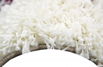 Preview: Shaggy Wohnzimmerteppich Hochflor Langflor Rautenmuster in Creme Lila