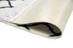 Preview: Teppich Retro Designteppich Wohnzimmerteppich modern waschbar in Creme Schwarz