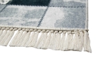 Preview: Kuhfell Imitat Teppich Patchwork in Schwarz Grau Weiß