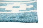 Preview: Teppich modern Orientteppich Wohnzimmer Teppich Marokkanisches Muster in blau weiß