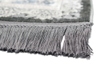 Preview: Wollteppich hochwertiger Teppich mit klassischen Ornamenten aus Naturfasern in grau