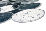 Preview: Kuhfell Teppich - Läufer 80x300 cm - Patchwork in Schwarz Grau Weiß