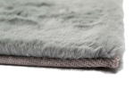 Preview: Teppich Kunstfellteppich Hochflor Faux Fur Hasenfell uni grau