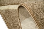 Preview: Designer Teppich Moderner Teppich Wohnzimmer Teppich Kurzflor Teppich mit Konturenschnitt Wellenmuster Braun Beige Mocca