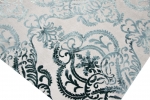 Preview: Designer Teppich Moderner Teppich Wollteppich Meliert Wohnzimmer Teppich Wollteppich  Ornament Türkis Grau Cream