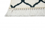 Preview: Teppich Retro Designteppich Wohnzimmerteppich modern waschbar in Creme Schwarz