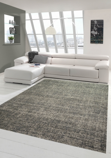 Teppich Wohnzimmer Teppich Kurzflor Baumwollteppich in beige grau
