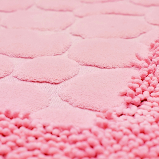 Preview: Badezimmerteppich Set 2 teilig • waschbar • Steinoptik pinkfarben Preview: Badezimmerteppich Set 2 teilig • waschbar • Steinoptik pinkfarben