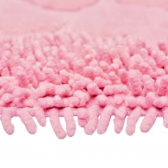 Badezimmerteppich Set 2 teilig • waschbar • Steinoptik pinkfarben