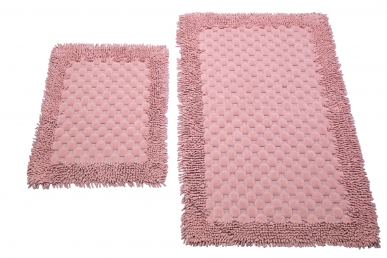 Badezimmerteppich Set 2 teilig • waschbar • in rosa