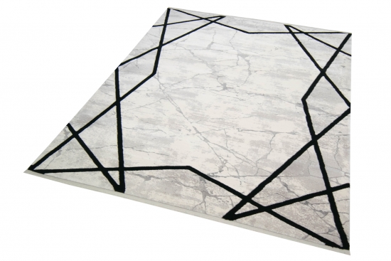 Wollteppich Teppich abstrakt Marmorteppich geometrisches Muster beige
