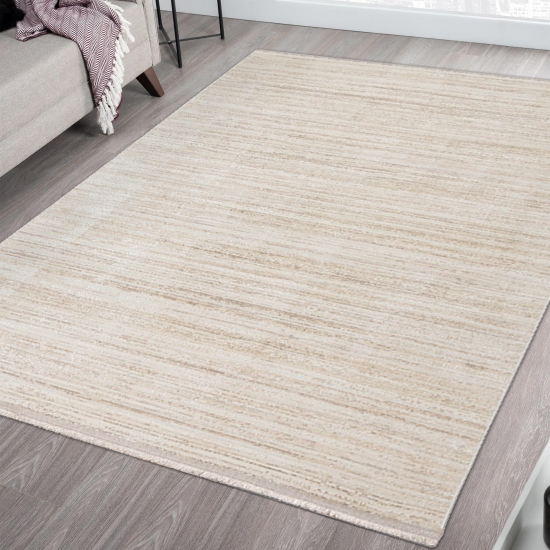 Dezent gestreifter Teppich • modern eleganter Stil • beige