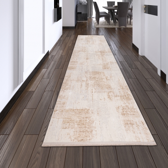 Preview: Moderner feiner Wohnzimmer-Teppich | glänzend | beige-weiß Preview: Moderner feiner Wohnzimmer-Teppich | glänzend | beige-weiß