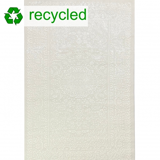 Preview: Eleganter Recycel Teppich mit Ornamentmuster zeitloses Design luxuriöse Optik pflegeleicht in Creme Preview: Eleganter Recycel Teppich mit Ornamentmuster zeitloses Design luxuriöse Optik pflegeleicht in Creme