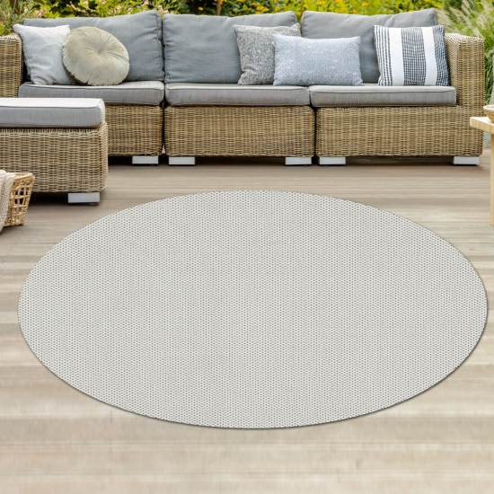 Preview: Klassischer Teppich für drinnen & draußen schlicht in creme Preview: Klassischer Teppich für drinnen & draußen schlicht in creme