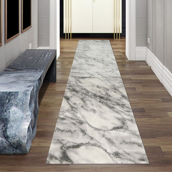 Teppich Wohnzimmer Teppich Marmor Optik in grau