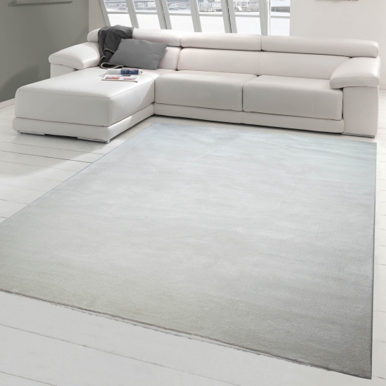 Teppich modern Kurzflor Teppich Designerteppich uni creme