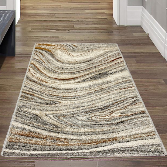 Preview: Moderner Designerteppich Wohnzimmer • flüssiger Marmor beige grau Preview: Moderner Designerteppich Wohnzimmer • flüssiger Marmor beige grau