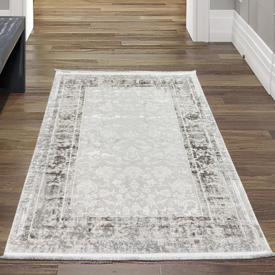 Preview: Orientalischer Wollteppich weich pflegeleicht mit Vintage Muster für Wohnzimmer & Schlafzimmer in grau Preview: Orientalischer Wollteppich weich pflegeleicht mit Vintage Muster für Wohnzimmer & Schlafzimmer in grau