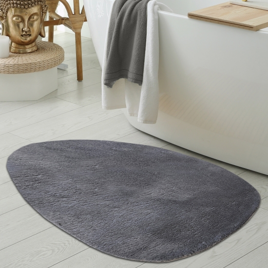 Waschbare Badezimmer WC-Teppiche – schön weich – in anthrazit