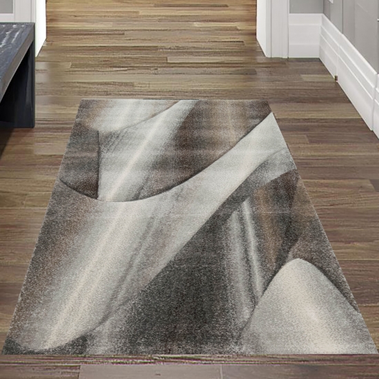 Preview: Moderner Dielen Teppich mit abstraktem Muster in grau-silber Preview: Moderner Dielen Teppich mit abstraktem Muster in grau-silber