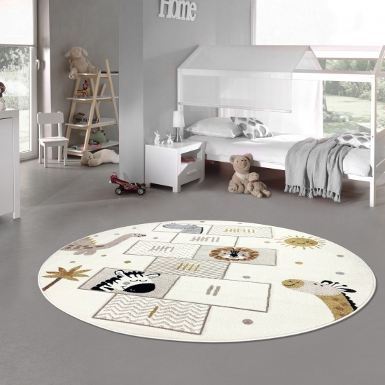 Preview: Kinderteppich mit Hüpfspiel & Tieren Weich, Pflegeleicht & Strapazierfähig in creme Preview: Kinderteppich mit Hüpfspiel & Tieren Weich, Pflegeleicht & Strapazierfähig in creme