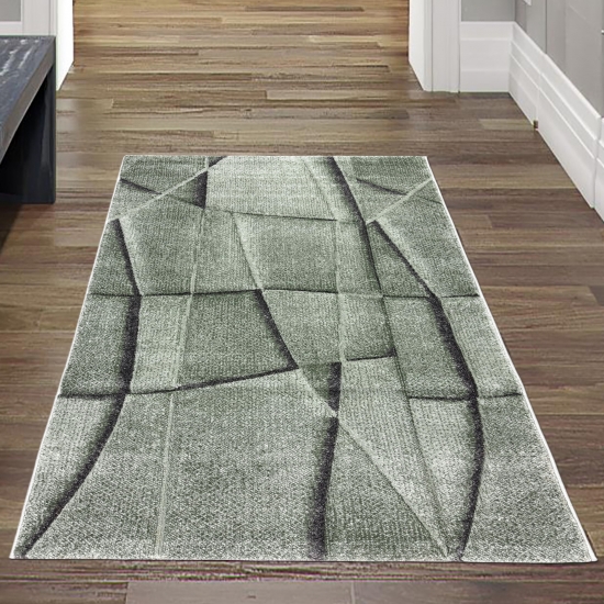 Preview: Teppich mit modernem geometrischem Muster in grün – pflegeleicht & wohnlich für Wohnzimmer und Schlafzimmer Preview: Teppich mit modernem geometrischem Muster in grün – pflegeleicht & wohnlich für Wohnzimmer und Schlafzimmer