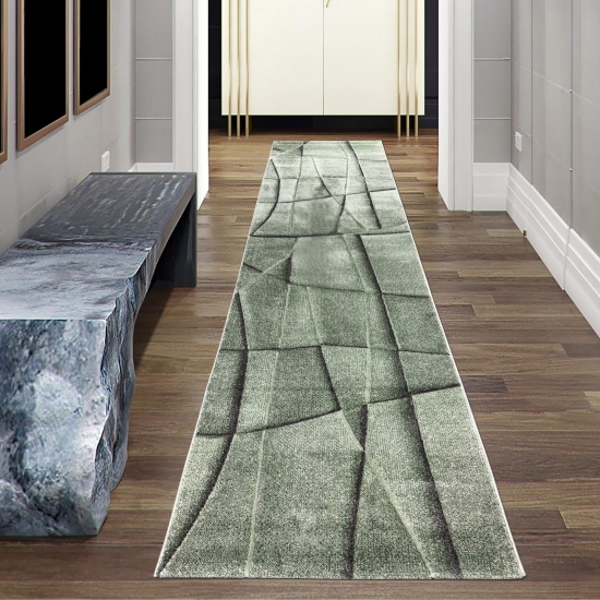 Preview: Teppich mit modernem geometrischem Muster in grün – pflegeleicht & wohnlich für Wohnzimmer und Schlafzimmer Preview: Teppich mit modernem geometrischem Muster in grün – pflegeleicht & wohnlich für Wohnzimmer und Schlafzimmer