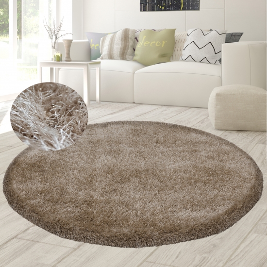 Preview: Hochflor-Teppich | glänzende-fäden | in beige Preview: Hochflor-Teppich | glänzende-fäden | in beige