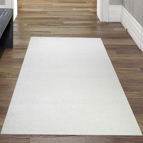 Preview: Wohnzimmer Teppich modern Kurzflor mit Uni Design in Creme Preview: Wohnzimmer Teppich modern Kurzflor mit Uni Design in Creme
