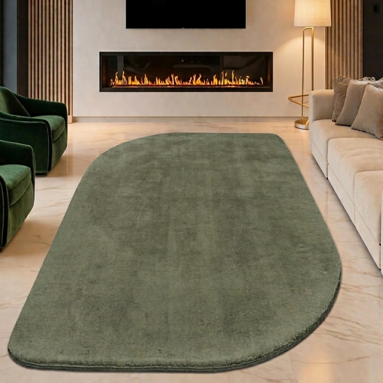 Teppich Shape in moderner Freiform flauschig weich Forest Grün