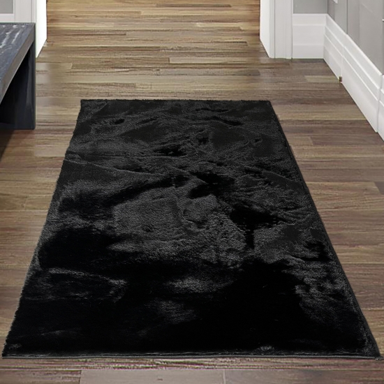 Preview: Klassischer Teppich Ess- & Wohnzimmer • waschbar • schwarz