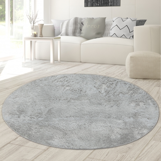 Preview: Kurzflorteppich Wohn- & Essbereich | waschbar | grau