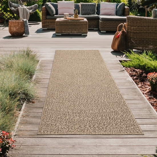 Schicker Outdoorteppich in Sisal-Optik für Balkon, Terrasse und Garten