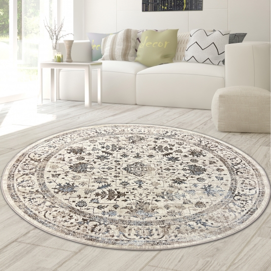 Preview: Orientteppich mit Pflanzen Verzierungen & Ornamenten in creme Preview: Orientteppich mit pflanzlichen Verzierungen & Ornamenten creme