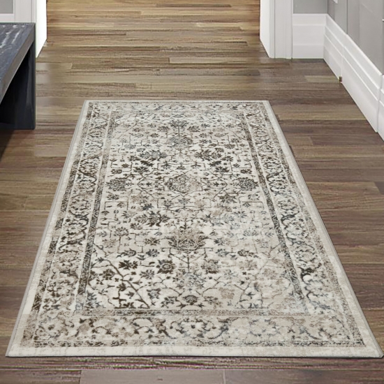 Preview: Orientteppich mit Pflanzen Verzierungen & Ornamenten in creme Preview: Orientteppich mit pflanzlichen Verzierungen & Ornamenten creme