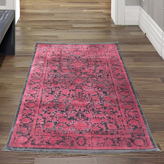 Orientalischer Blumendesign Teppich in Rot