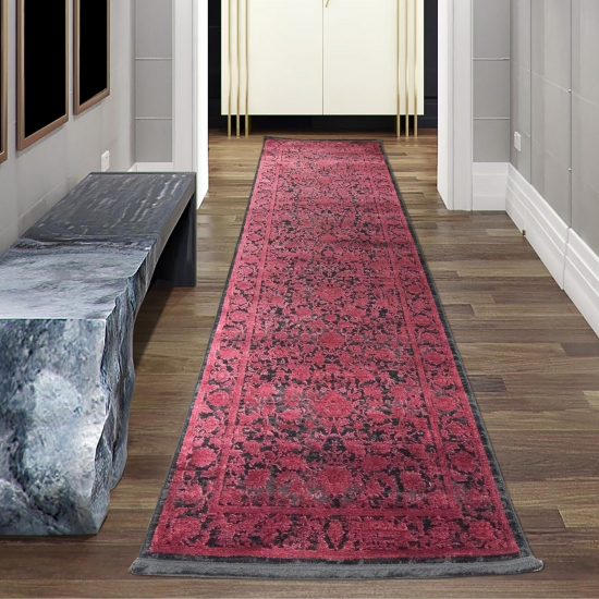 Orientalischer Blumendesign Teppich in Rot