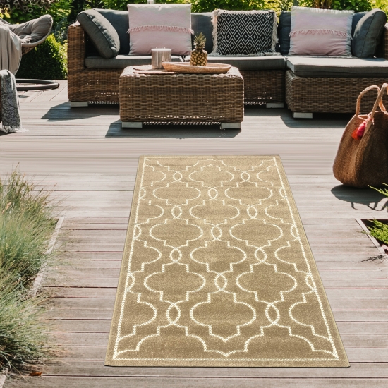 Preview: Orientalischer Teppich | In- & Outdoor | warme Farben - beige