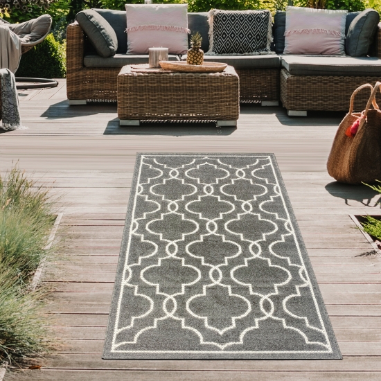 Preview: Orientalischer Teppich | In- & Outdoor | anthrazit