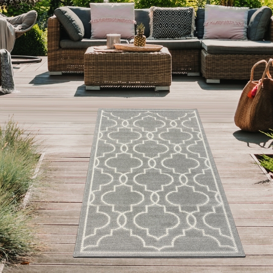 Preview: Orientalischer Teppich | In- & Outdoor | grau
