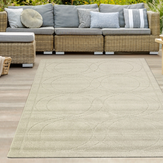 Orientteppich mit dezenten Ornamenten | In- & Outdoor | creme